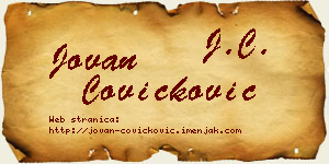 Jovan Čovičković vizit kartica